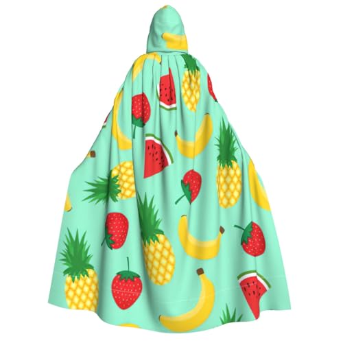 Costume de corbeau et de sorcière rigolo avec cape à motifs de fruits