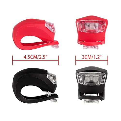 8 Luces para Bicicleta, Luces de Silicona LED para Bicicleta Delantera y Trasera, Resistente al Agua miniatura 3