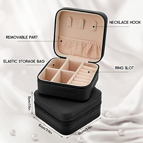 12 Pcs Travel Jewelry Case Bridesmaid Gift Boxes Jewelry Travel Organizer Small Jewelry Box Mini Storage Organizer Storage Box For Women Girls Bridesmaid Gift (Black) #TOP1