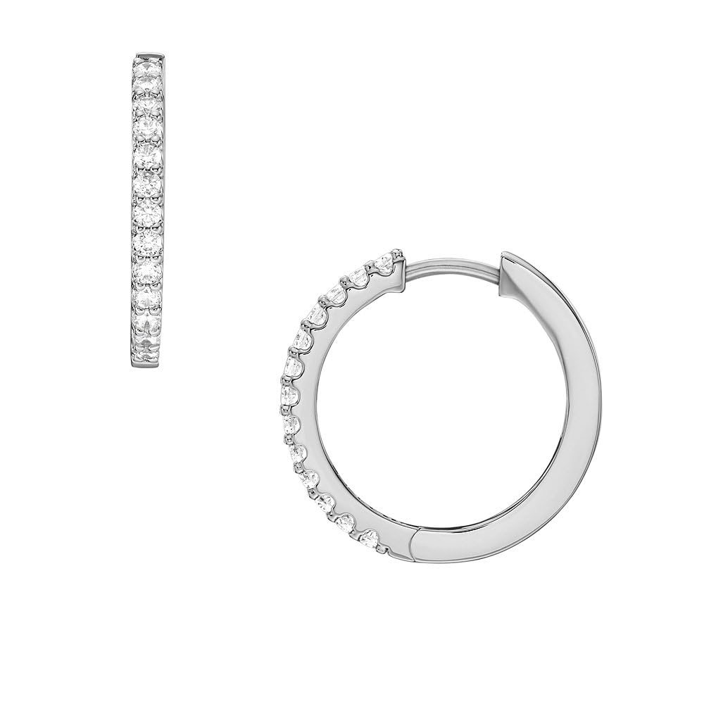 Fossil Women's Brass or sterling silver with hoop closure Earrings