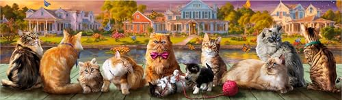 Buffalo Games - Cats Panoramic Landscape - 750 Piece Puzzle for Adults by Buffalo Games - Used condition - Image 2