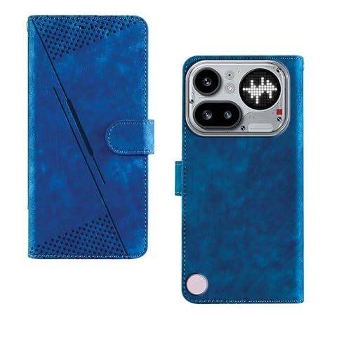 Image of amazon basics Nothing Phone 4A Pro 5G Flip Cover | Card Pockets Wallet & Stand | Flip Cover for Nothing Phone 4A Pro 5G (Executive Blue)