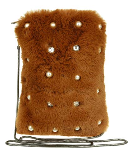 Sac à main pochette en perles et fourrure pour femmes Girly Handbags