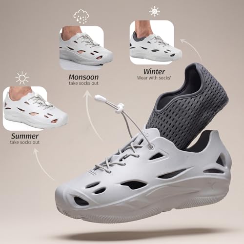 Image of YOHO Zogs Convertible Hybrid Clog-Sneaker for Men | Waterproof Monsoon & Rainy Footwear | Removable Knit Socks