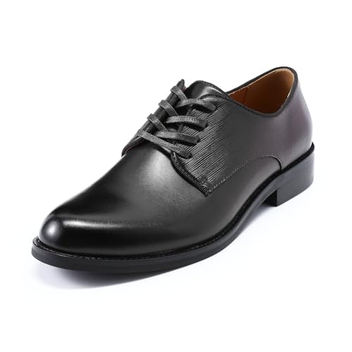 YFFUSHI Chaussures Homme Ville Classiques Oxfords à Lacets Derbys Affaires Confortables de Bureau Costume Mariage, Noir, 44 EU