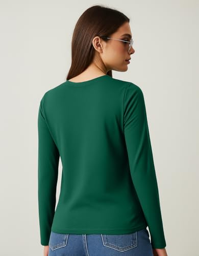 Image of JUNEBERRY Pure Cotton Regular Fit Solid Full Sleeve T-Shirt for Women & Girls (Sizes: S to 2XL)