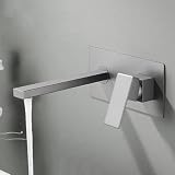 BiaoTeng Rubinetto Lavabo Incasso Monocomando Caldo e Freddo Ottone Rubinetto Lavandino Miscelatore da Parete ad Incasso per Bagno Grigio