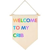 Nursery Baby Room Wall Art Decor, WELCOME TO MY CRIB, Boho Nursery Decor for Girl & Boy, Cute Nurser