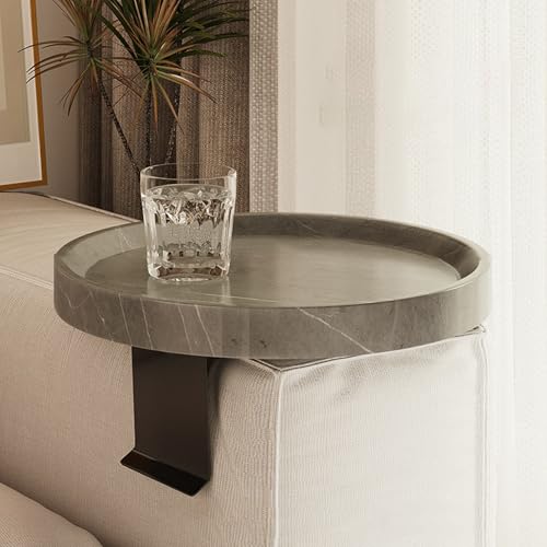 Bandeja ajustable para brazo de sofá, soporte antideslizante impermeable para bebidas, aperitivos y cables, accesorio perfecto para sofá o sillón reclinable para máxima comodidad