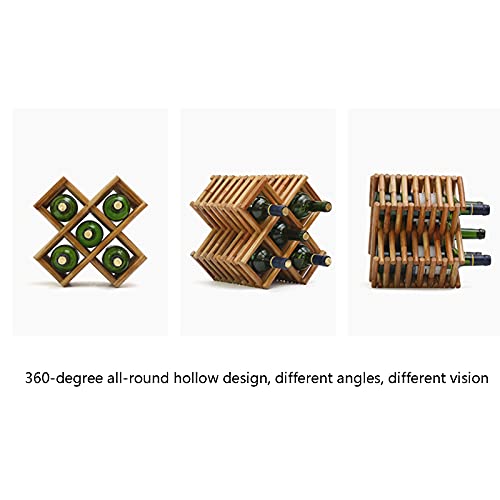 Soporte para botellas de vino en madera, apilable, para encimera miniatura 4