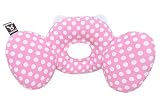  BENBAT - Reposacabezas con diseño de oso y lunares, color rosa y blanco