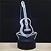 Produktbild TYWFIOAV LED 3D Gitarre Musikinstrument Nachtlicht Acryl Nachtlicht mit Touch und Fernbedienung Licht Nachtlicht Kinder Dekoration