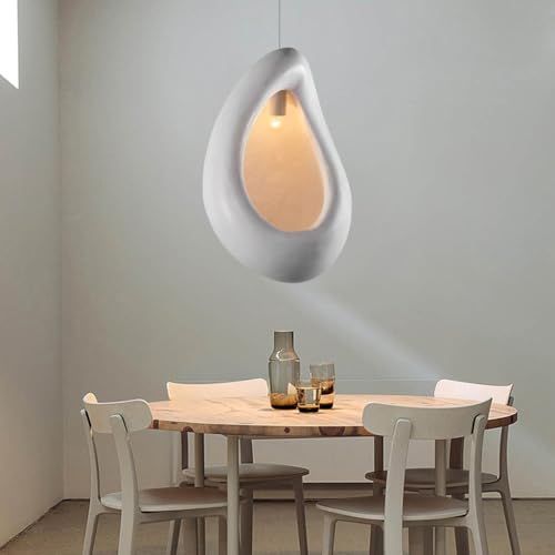 Lustre moderne ajustable blanc E27, suspension style japonais wabi-sabi salon cuisine