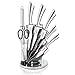 KAMBERG - 8130 - Blok nożowy 8 szt. ze stali nierdzewnej - uchwyt akrylowy - noże kuchenne - szary