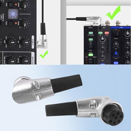 Image of MX 3 Pin XLR Microphone pin Pure Copper Nickel Plated for High Conductivity microphone (7-Pin Male Connector (Right-Angle), Pack of 2, Male Connector)