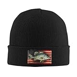 Crappie Fish Beanie Adult Casual Comfy Warm Knit Hat Men Women2 Black