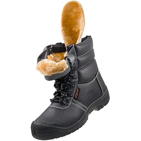 Winter/Warm Lining High Lightweight Safety Boots Anti Static Slip Resistant Steel Toe Cap 112 SB Hiker Size (8.5 UK-43 EU) Black Cover