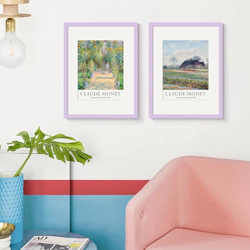 Image of upsimples 12x16 Picture Frame, Display Pictures 8.5x11 with Mat or 12 x 16 Without, Wall Hanging Poster Frames, Purple, 1 Pack