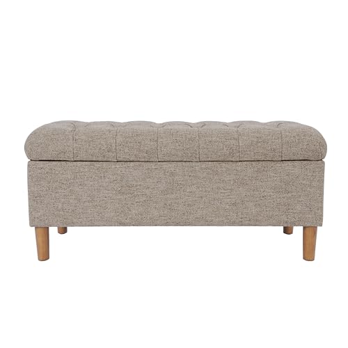 Image of HomePop 40 inch Ainsley Button Tufted Storage Bench - Midtone Gray