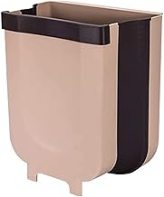 SKY-TOUCH 1pcs Kitchen Hanging Bin, Compact Collapsible Trash Bin For Hanging In Kitchen, Cupboard, Door, Drawer, Bathroom And Office, Brown