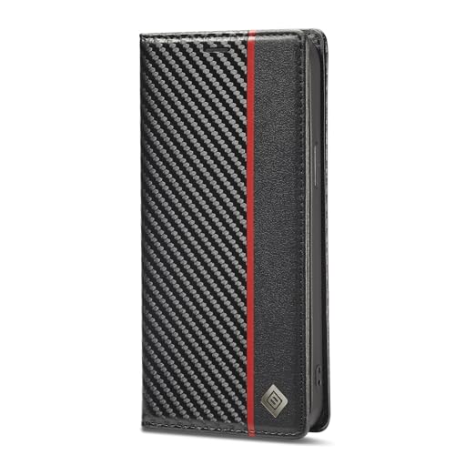 Étui pour Redmi 14C et Poco C75, housse portefeuille en cuir noir avec rabat magnétique