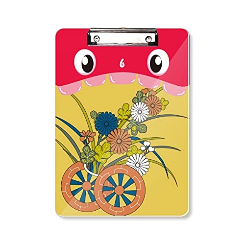 Dossier à tête plate bloc-notes d'apprentissage A4 sur la culture japonaise et fleurs d'automne