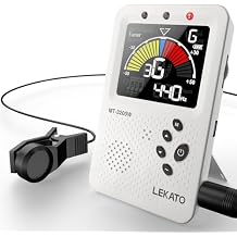 Metronome Tuner, Rechargeable 3 In 1 Digital Metronome with Vocal Count, Tone Generator Tuners for Guitar, Bass, Violin, Ukulele, Chromatic, Clarinet, Trumpet, Flute, All Instruments, White by LEKATO