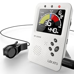 Metronome Tuner, Rechargeable 3 In 1 Digital Metronome with Vocal Count, Tone Generator Tuners for Guitar, Bass, Violin, Ukulele, Chromatic, Clarinet, Trumpet, Flute, All Instruments, White by LEKATO - Les Beatles, Paul McCartney, John Lennon, RIngo Starr, George Harrison