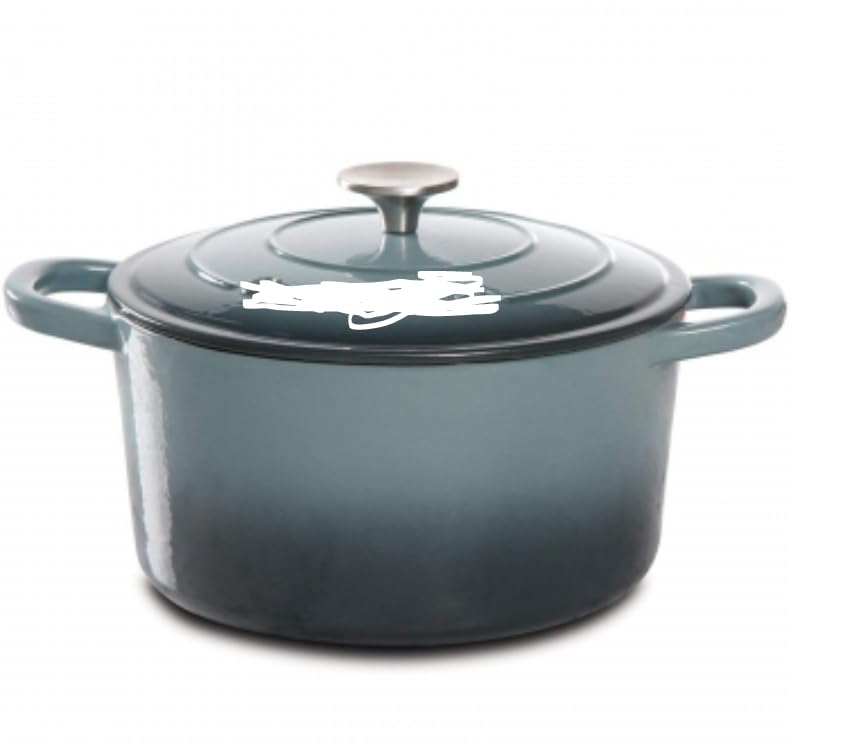 Artisan 5 Quart Round Enameled Cast Iron Dutch Oven in Slate Gray