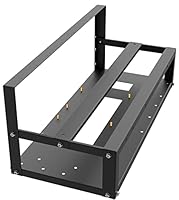 Mining Rig Frame Up to 8 GPU, Steel Open Air Crypto Mining Frame Rig Case with Switch Cable &amp; Gloves, Support Long &amp; Short Sizes GPU, for ETH/ETC/ZEC/BTC/Bitcoin/Ethereum/Dogecoin