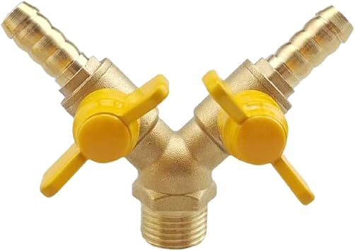 Brass Shut Off Valve 3/8"Barb x 1/2" Male Thread Y Shaped Ball Valve