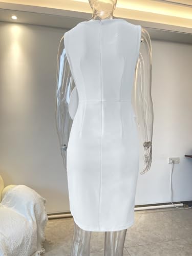 Fashion Business Solid Color Bow Vest Dress Plus3