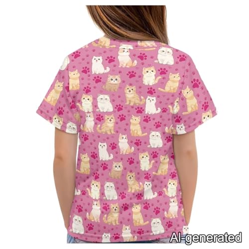 Image of Renewold Kids Novelty T-Shirt for Girls Boys Short Sleeve Crewneck Summer Tee Soft Breathable Graphic Shirt for Age 2-16
