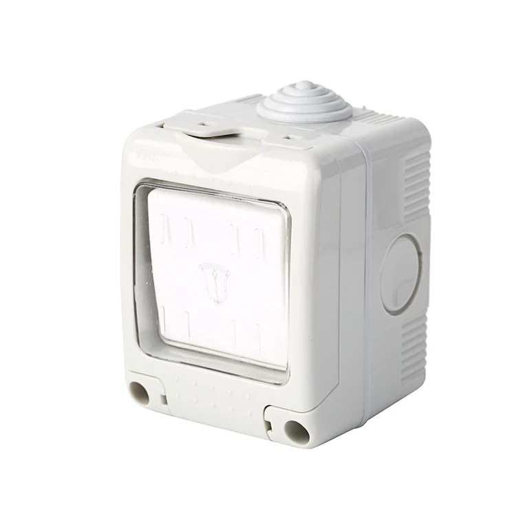bosig® Water Proof Plastic Box with Bell Switch and Socket gaurd Use in roof top Wall Mount Three Phase IP55 Bell Switch Outdoor Bell Switch | electrical bell switch | Bell switch for home 3