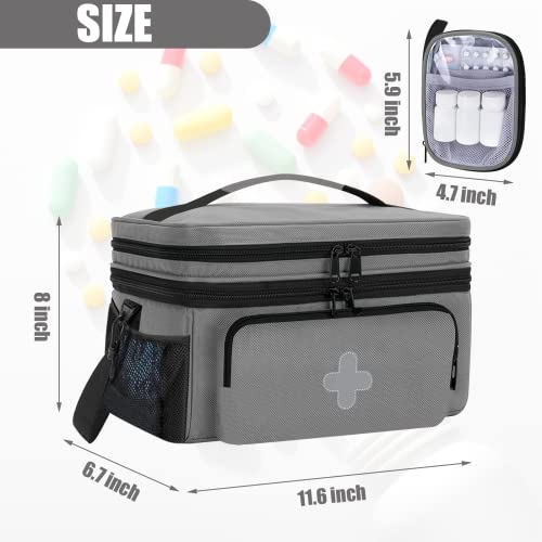 Image of GDNasist Medicine Storage Bag, Medical Bag Pill Bottle Organizer Empty