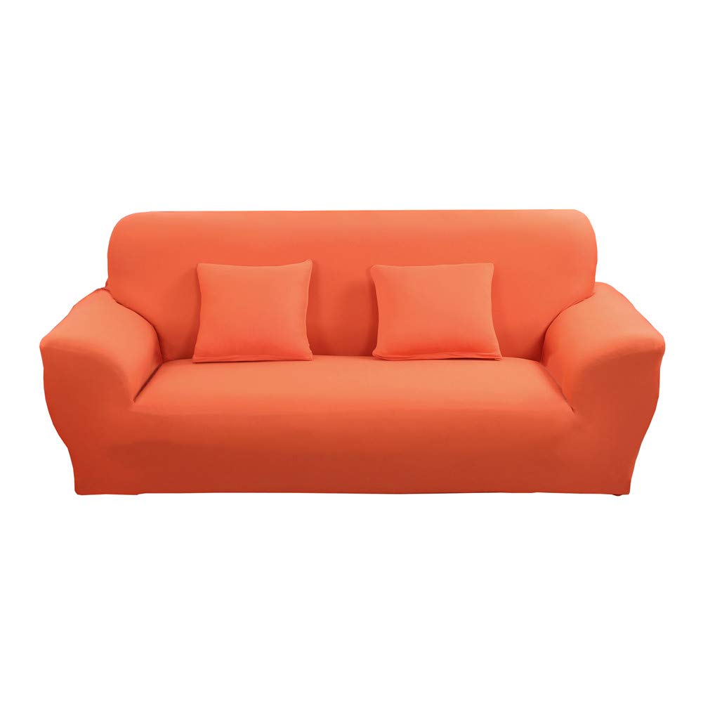 Housse de canapé élastique 3 places orange imperméable pour salon