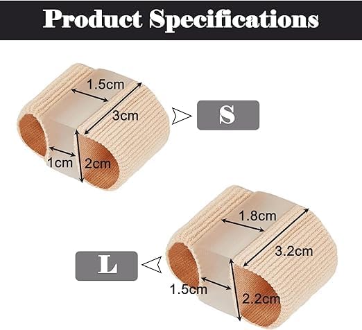 Image of LUVINA Gel Toe Separators for Bunions - Breathable Fabric Toe Spacers with Gel Lining for Bunion Pain Relief & Hammer Toe Correction - 2-Loop Design for Men & Women (1, S)