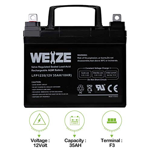 Weize 12V 35Ah Battery Rechargeable Sla Deep Cycle Agm Replace 12 Volt 33Ah 34Ah 36Ah 30Ah, In Series 24V 36V 48V For Power Patrol Sla1156 Ritar Ra12-33 Renogy Pv Solar Panels Bat-Caddy X3R Golf Caddy #TOP4