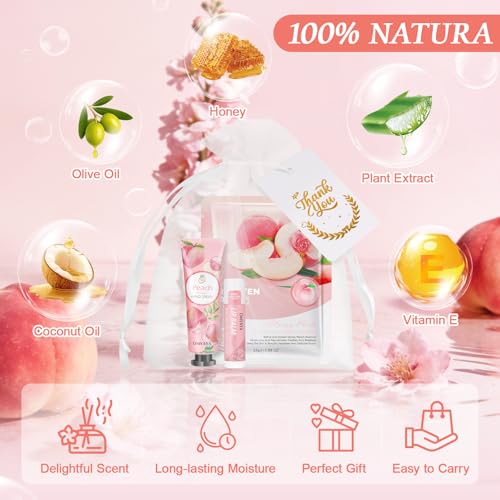 YUEONEWIN 12 Sets Bulk , Face Masks Skincare Hand Cream Lip Balm Spa Set with Thank You Card Organza Bag for Bridal Wedding Birthday Party Favors Nurse Teacher Appreciation Gifts
