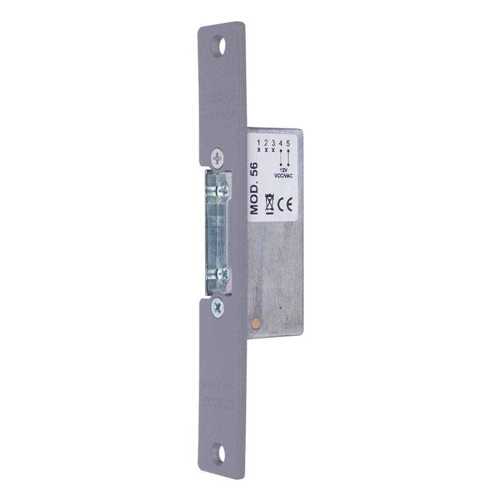 Abrepuerta eléctrico Dorcas temporizado 5632003/SG con placa corta S gris