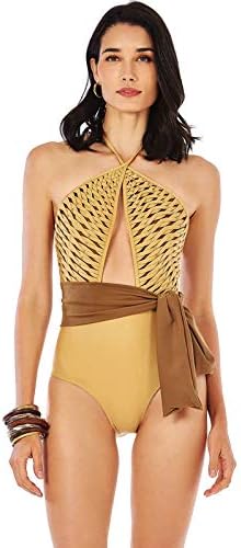 Amazon Morena Rosa 編み上げデザインワンピース水着 ベルト付き ブラウン P S M 7 9号相当 ビキニ セパレーツ 通販
