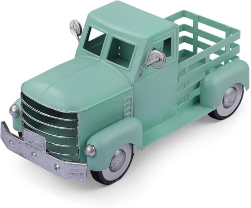 Zeeskyone Metal Truck Planter,Farmhouse Truck Decor,DIY Home Decor & Seasonal Decor,Teal