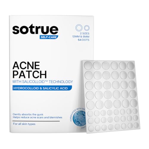 Image of Sotrue Acne Pimple Patches For Face | For Active Surface Acne | Hydrocolloid Waterproof Patches | Absorbs Pimple Overnight, Reduces Excess Oil | Suits All Skin Types (54 Patches)