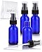 Cobalt Blue Glass Boston Round Treatment Pump Bottle - 1 oz (4 Pack) + Clear Travel Bag