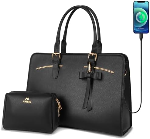 MATEIN Sacoche Ordinateur Femme, Sac Ordinateur Femme 15.6 Pouces...