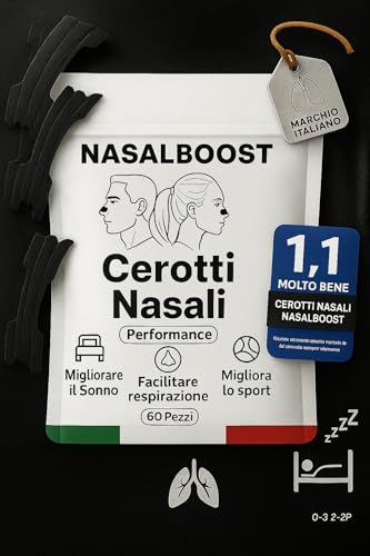 NASALBOOST Cerotti Nasali Neri in Seta–60, Cerotti Naso Respira Bene di Alta Qualità | Cerotti Antirussamento, Tenuta Extra, Migliora la Congestione Nasale e la Qualità del Sonno|Nasal Strip[Univ]