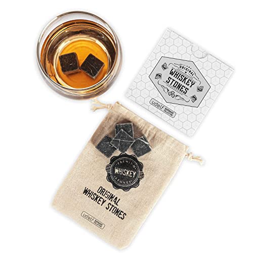 Hediyesepeti Whiskey Steine Set 12 Marmor Wiskey Eiswürfel Steine Für Alle Getränke, Geschenkbox-verpackung, Wiederverwendbare Whiskey Eiswürfel Mit Stoffzugbeutel, Geschenke Für Männer, Dunkelgrau