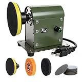 BTBEMO Electric Resin Sander and Polishers, Resin Polishing Kit, Adjustable Speed&Low Noise with 28 PCS Wet and Dry Sandpaper and 1Pcs Cotton Polishing wheel for Wood, Jewel, Metal (Olive Green)