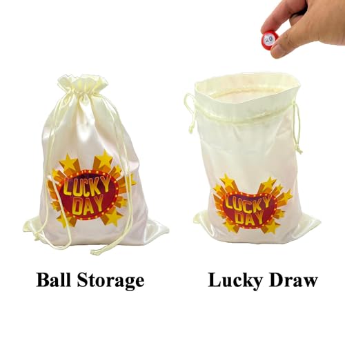 Image of Tapp Collections Raffle Balls Number Set (1-100) - Balls + Satin Drawstring Bag (Cream Color)