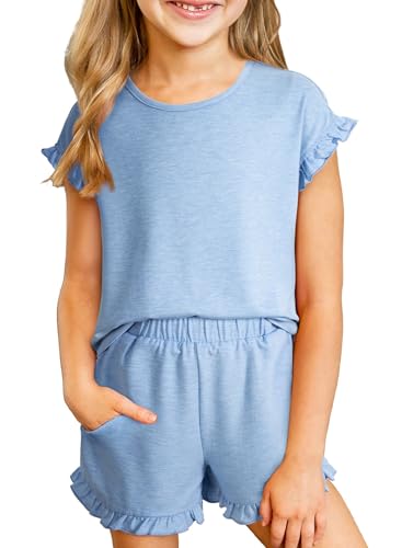 Blibean Girls Summer Ruffled Matching Outfits Set